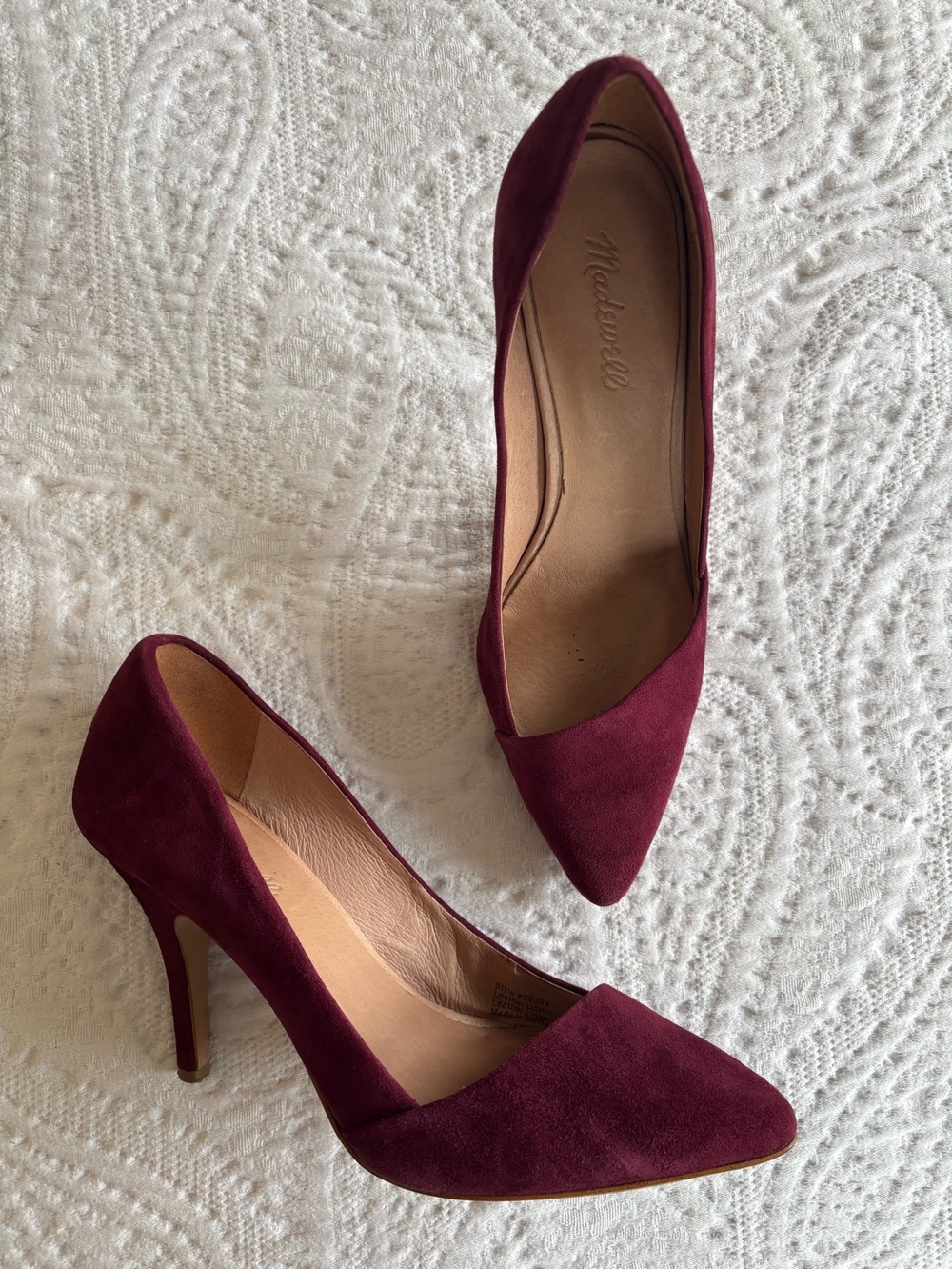Madewell Burgundy/Maroon Suede Heels Size 11